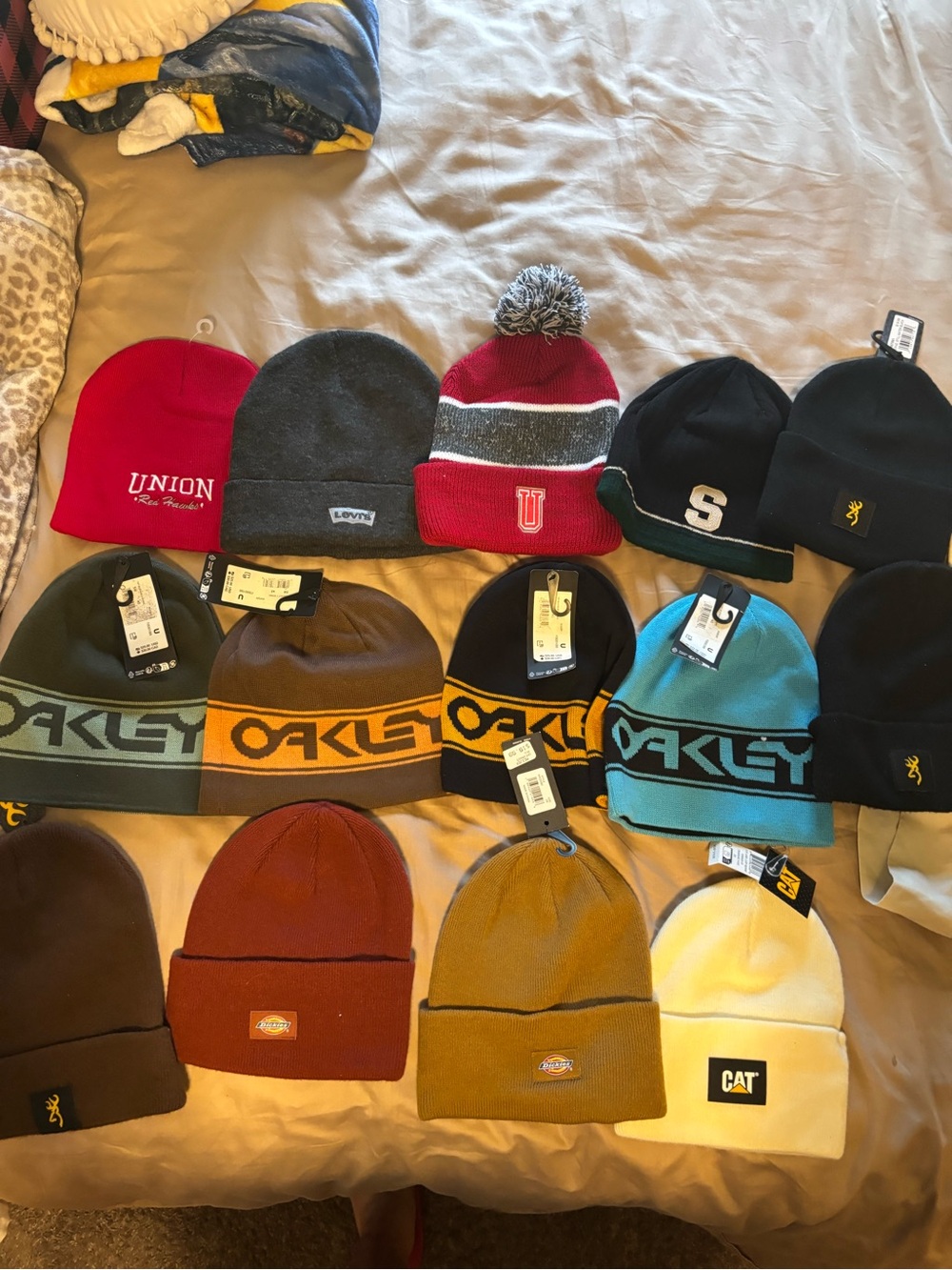 Mixed Beanie Lot - dickies cat browning Colors & Brands reversible Oakley hats